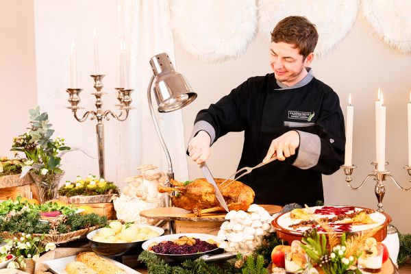 Gänsebraterei Live am Buffet